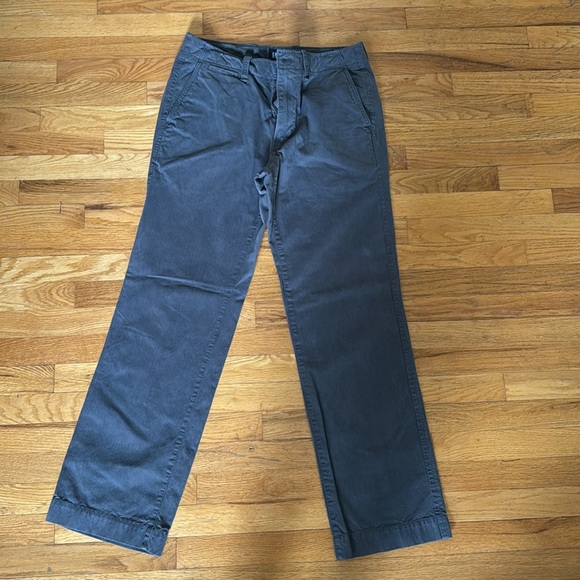 Gap Chino Pants Mens 32x34 Khakis Flat Front Grey Gray - Picture 4 of 5